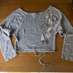 Silk cashmere blend cropped sweater